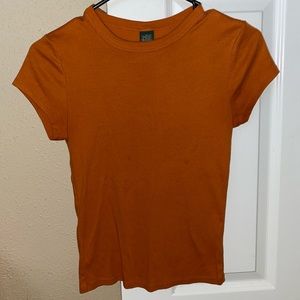 Dark orange fitted shirt